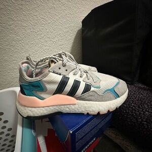 Adidas White and Blue Sneakers